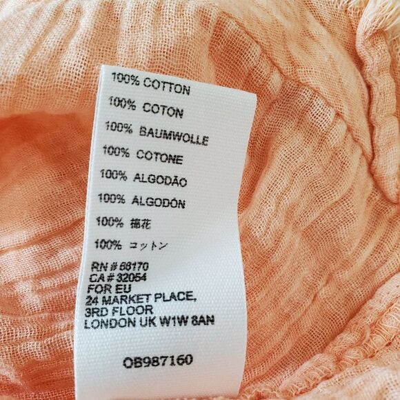 Free People 'Mystery Land' Tunic Mini Dress - size Medium in Peach - Picture 15 of 15